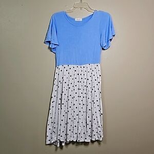 Boutique Blue and Polka Dot Dress